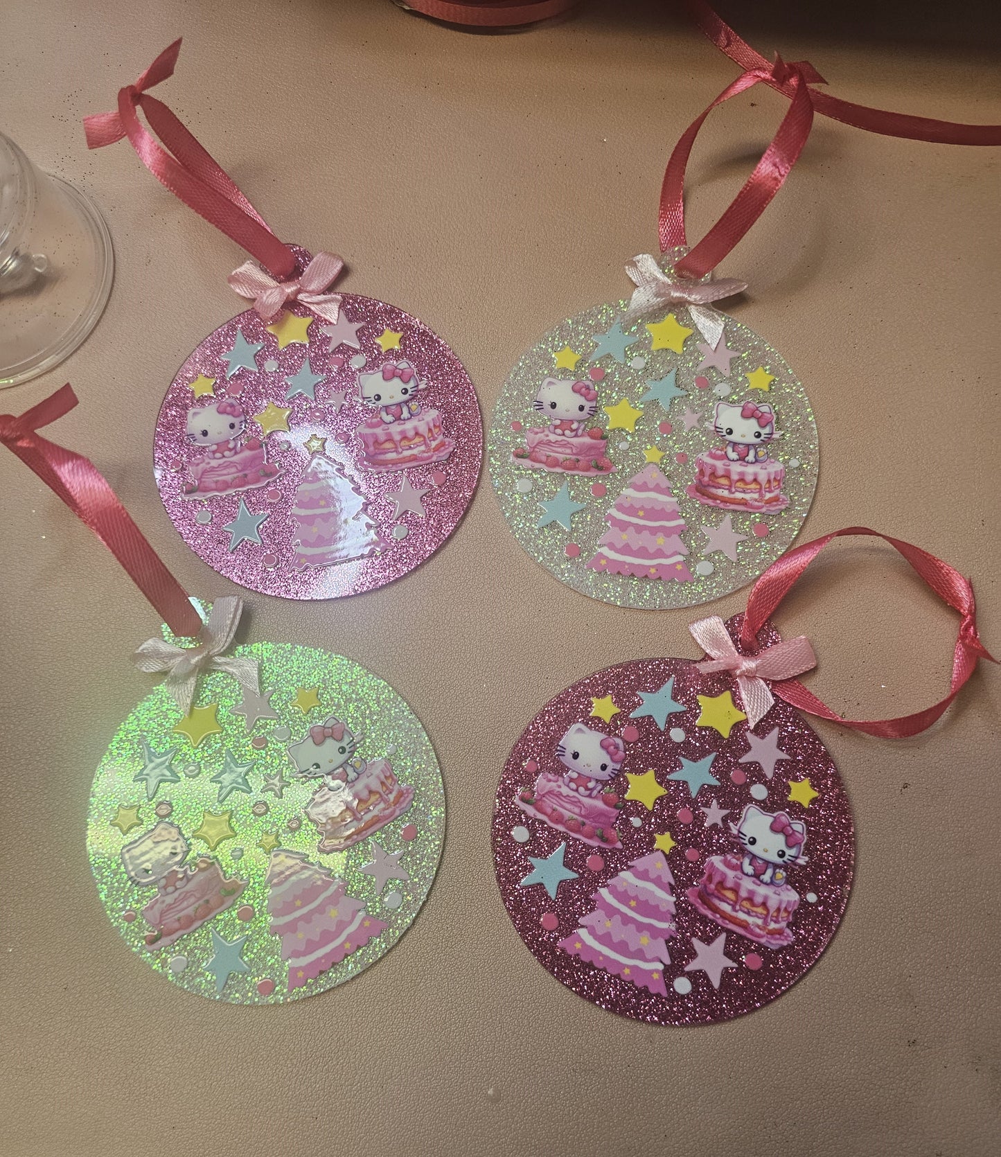 Set of 4 Custom Acrylic Holiday Ornaments