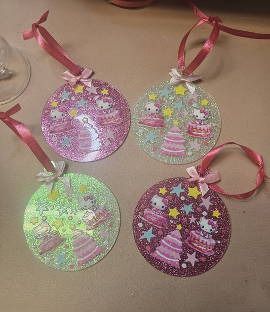 Set of 4 Custom Acrylic Holiday Ornaments