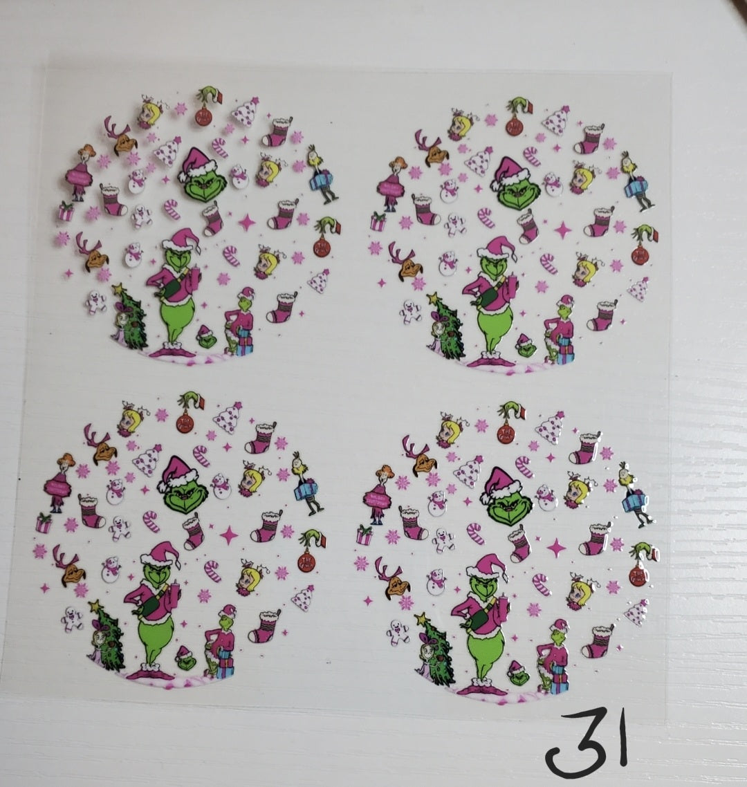 Set of 4 Custom Acrylic Holiday Ornaments