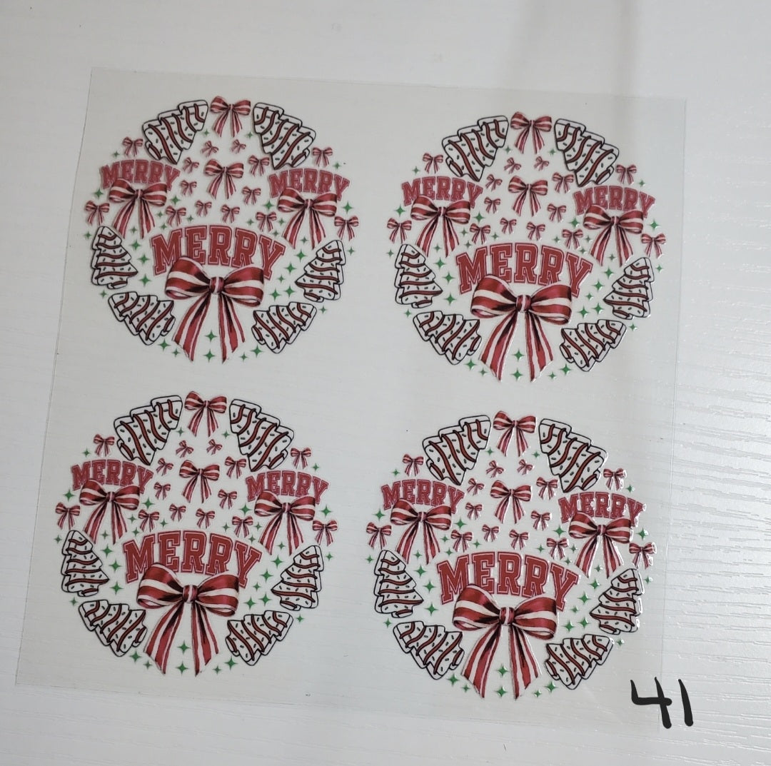 Set of 4 Custom Acrylic Holiday Ornaments