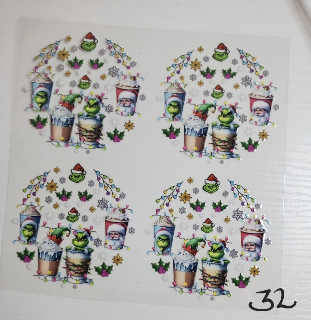 Set of 4 Custom Acrylic Holiday Ornaments